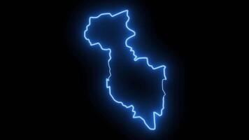 map of San Miguel in chile with glowing neon effect video