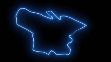 map of Shymkent in Kazakhstan with glowing neon effect video