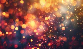 Glittering bokeh lights creating a magical atmosphere, abstract background photo