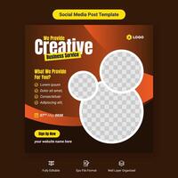 Creative business service social media cover post banner template design vector