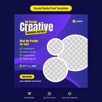 Creative business service social media cover post banner template design vector