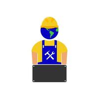 Man builder icon. vector