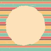 Vintage retro style background with geometric shapes and stripes. Round frame for text. Grunge texture. illustration vector