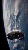 futuristic Space satellite orbiting the earth video