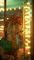 Close Up of A Merry Go Round Horse in Abandoned Carousel video