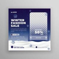 Winter Sale square template set for ads posts in social media. Colorful winter banners. Winter scenes banner design and web ads. illustration. vector