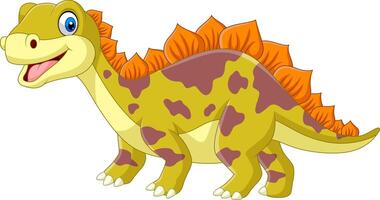 Cartoon adorable stegosaurus vector