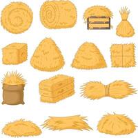 Set of haystacks on white background vector