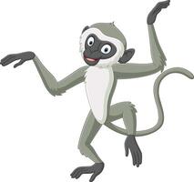 Cute langur monkey cartoon dancing vector