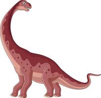 Cartoon brontosaurus dinosaur on white background vector