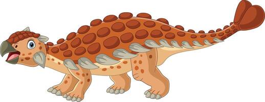 Cartoon ankylosaurus on white background vector