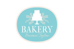 Bakery and Cake Beautiful Round Badge Logo Design in Pastel Colors vector