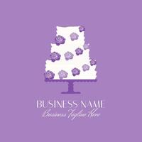 Purple Logo Design with a Cake vector