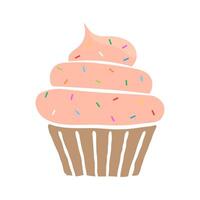 Cupcake Icon with Confetti vector