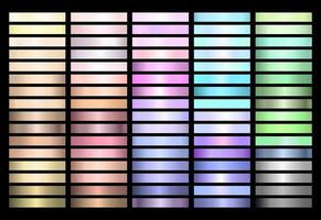 Ligh Pastel Shiny Gradient Collection of Every Color Swatches vector