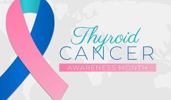 Thyroid Cancer Awareness Month Background Illustration Banner vector