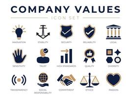 Business Company Values icon Set vector