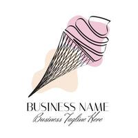 Abstract Pink Ice Cream Modern Logo vector