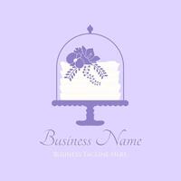 Purple Bakery Logo Design with a Cake vector