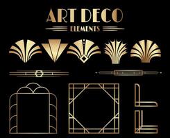 Geometric Gatsby Art Deco Ornaments, Dividers and Frame Elements vector