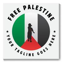 Palestine badge logo modern circle logo. Palestine flag illustration flat design. vector