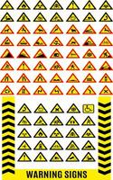 Warning symbol set. Hazard warning signals set. Collection of illustrated warning signs. vector