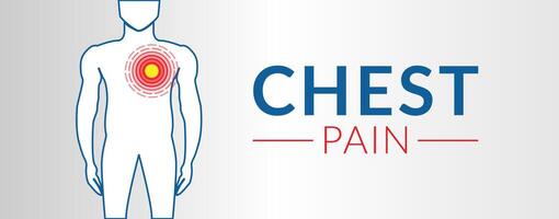 Chest or Hearth Pain Banner Illustration vector