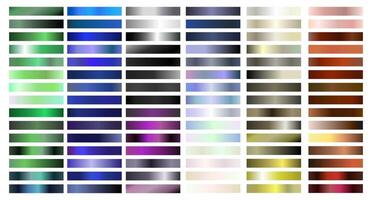 Metal and Color Gradient Collection of Swatches vector