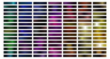 Dark Metal and Color Gradient Collection of Swatches vector