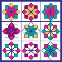 Flower Tile Floral Pattern Design vector