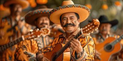 AI generated Mariachi band, cinco de mayo celebration. ai generated photo