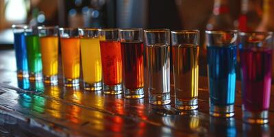 AI generated glasses of premium tequila with spicy salted rims and lime wedges. ai generated photo