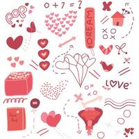 children drawing sweet love illustration collection vector