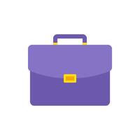 Trendy purple business briefcase with handle and golden lock for document storage and carrying vector