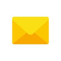 Closed paper yellow envelope for send receive confidential correspondence flat illustration vector
