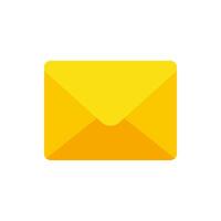 Closed paper yellow envelope for send receive confidential correspondence flat illustration vector