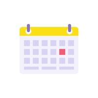 Paper calendar on spring with marked day important agenda flat illustration. Simple schedule vector