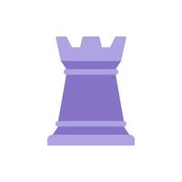 Purple rook chess figure flat table game element for leadership skill strategy battle vector