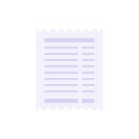 Simple paper bill with ragged ends and printing text flat illustration. Newspaper blank vector