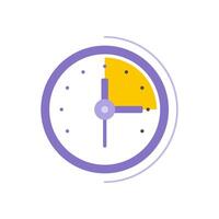 Wall clock with hour, minute and second arrows icon . Rounded clock for time checking vector