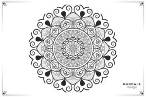 Geometric floral mandala design, ornate ethnic oriental style in format for coloring book, suitable for mehndi, textiles, posters and tattoos vector