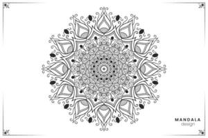 Geometric floral mandala design, ornate ethnic oriental style in format for coloring book, suitable for mehndi, textiles, posters and tattoos vector