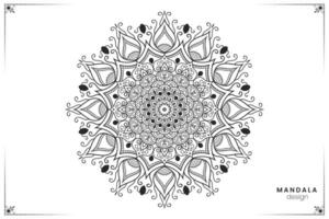 Geometric floral mandala design, ornate ethnic oriental style in format for coloring book, suitable for mehndi, textiles, posters and tattoos vector