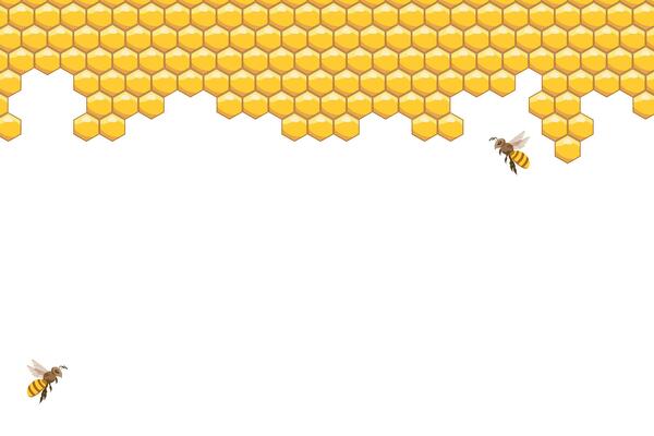 Bee hive, abstract honeycombs and bees on a white background. Illustration.