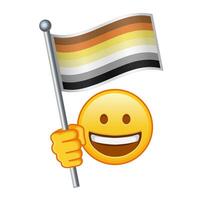 Emoji with Bear Brotherhood pride flag Large size of yellow emoji smile vector