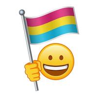 Emoji with Pansexual pride flag Large size of yellow emoji smile vector