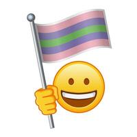 Emoji with Trigender pride flag Large size of yellow emoji smile vector
