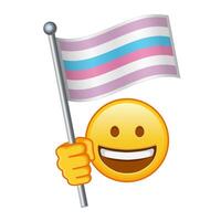 Emoji with Bigender pride flag Large size of yellow emoji smile vector