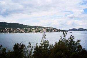 View of the bay and islands from Prince's Island in Istanbul photo