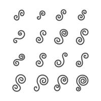 Abstract wave swirl shape art decoration isolated illustration. vector